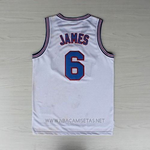 Camiseta Tune Squad Lebron James NO 6 Blanco